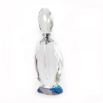 Multi Faceted Side & Smooth Side Tall AB Crystal Perfume Bottle