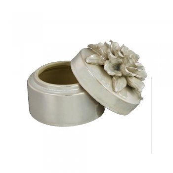 Oyster Pearlescent Flower Trinket Box 