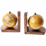 Pair of Vintage Style Spinning Globes Sturdy Bookends