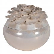 Pearl Petals Flower Lidded Bowl Trinket Box 
