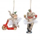 Gisela Graham Pair of Performing Circus Elephants in Tutu's Hanging Christmas Decoration