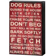 Red & White The Dog's Rules Shelf Wall Plaque