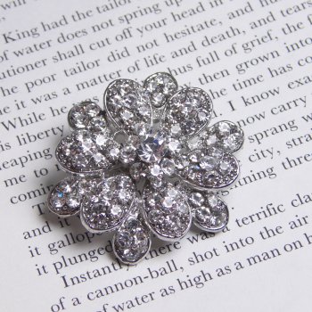 Rosie Fox  Clear Crystal Daisy Brooch Hair Accessory