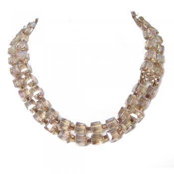 Rosie Fox  Double Strand Vintage Peach Cube Necklace