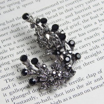 Rosie Fox  Jet Black Berry Brooch Hair Accessory