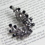 Rosie Fox Jet Black Berry Brooch Hair Accessory