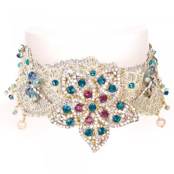Rosie Fox  Lace Choker (Turquoise)