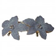 Rosie Fox Two Flower Glittery Silver Hair Barrette