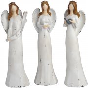 Set of 3 Shabby Chic Christmas Angel Figurines