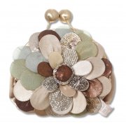 Shruti Champagne Mix Corsage Clutch Evening Bag