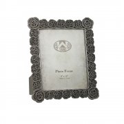 Silver Beaded Roses 8"x 10" Photo Frame