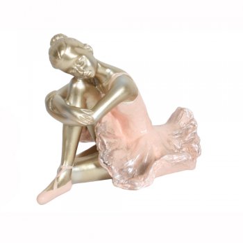 Sitting Ballerina in a Pink Dress Figurine