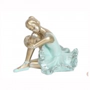 Sitting Ballerina in a Turquoise Blue Dress Figurine