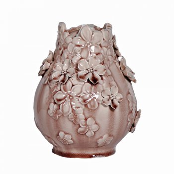 Small Blush Pink Flower Vase with relief work flowers