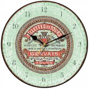shabby Chic Rillettes de Tours Round Kitchen Wall Clock 