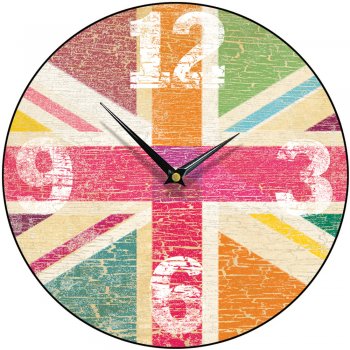 Smith & Taylor Clocks Union Jack Tutti-Frutti Round Wall Clock 