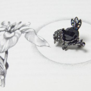Swarovski Crystal Black Bird Brooch