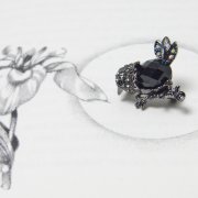 Swarovski Crystal Black Bird Brooch
