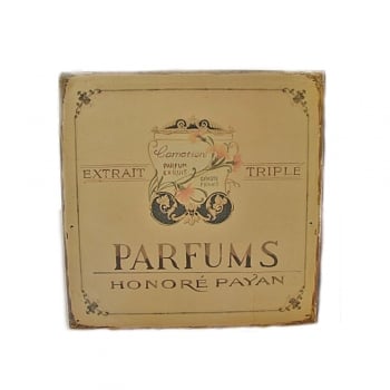 Vintage French Style Parfums Honore Payan Metal Wall Sign 