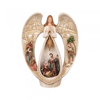 Willow Brooks Secret Christmas Christmas Star Angel with Nativity Scene Ornament