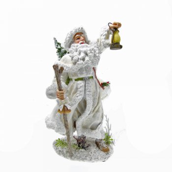 Willow Brooks Secret Christmas White Father Christmas Carrying A Lantern Ornament