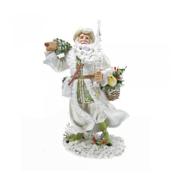 Willow Brooks Secret Christmas White Woodland Father Christmas Carrying A Christmas Tree