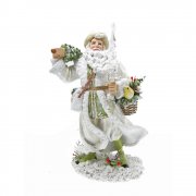 White Woodland Father Christmas Carrying A Christmas Tree